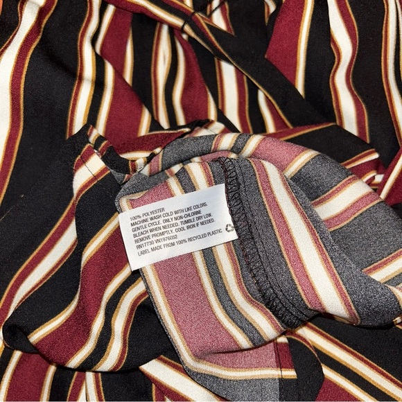 NWT Xhilaration Black and White Striped Jumpsuit with Wrap Top - Picture 7 of 7